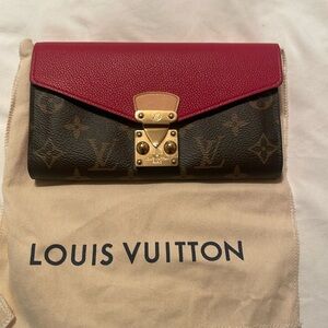 Louis Vuitton Monogram Canvas & Cerise Leather Pallas Wallet